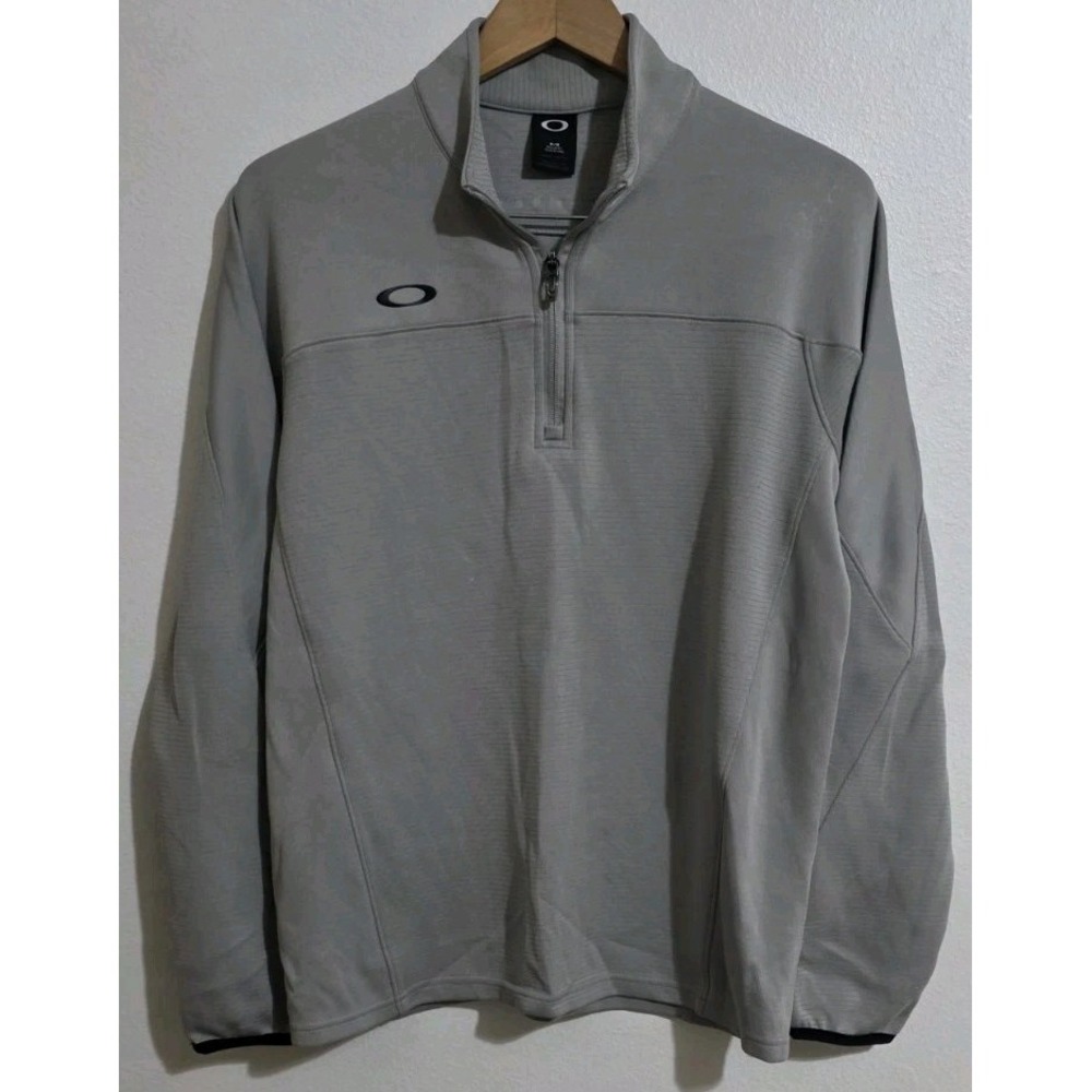 Oakley 1/4 Zip Pullover Sweatshirt Men's‎ Sz M Gray Fleece Lined Outdoors